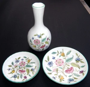 Minton Bone China. "Haddon Hall" A Pin Dish, Trinket Dish & Bud Vase c.1951+ - Picture 1 of 11