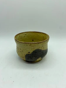 Gesprenkelte Kunstkeramik Steinzeug Übertopf Tasse braun handgefertigt 2,75" hoch - Bild 1 von 9