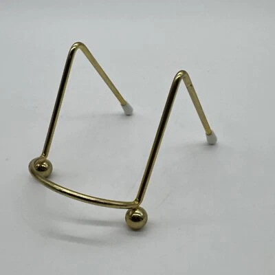 "Soporte de placa/caballete de 3"" ~ soporte de exhibición vintage de latón dorado" Foto 1 de 4