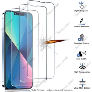Wholesale Lot Tempered Glass Screen Protector For iPhone 14 13 12 11 XR X 8 7 6 - Picture 1 of 37