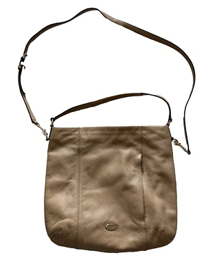 COACH Isabelle Tan Beige Pebbled Leather Shoulder Bag F34511 14"x13" zip front - Image 1 of 4