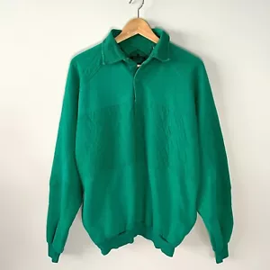Vintage 90s Trader Bay Sears Long Sleeve Large Collared Shirt Pockets Grandpa - Picture 1 of 9