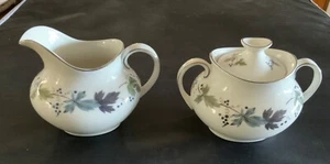 Royal Doulton "Burgandy" Covvered Sugar Bowl and Creamer - Picture 1 of 5