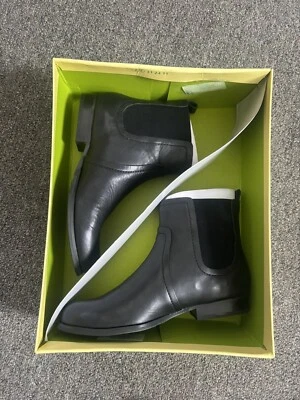 Max Studio Botas Chelsea Negras Mujer Talla 5 Cuero Genuino Foto 1 de 4