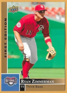 Ryan Zimmerman Washington Nationals #299 - cubierta superior primera edición casi nuevo-como nuevo 2009 - Imagen 1 de 2