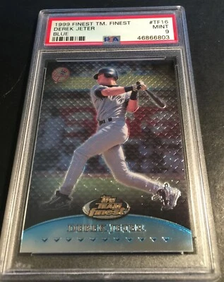 1999 DEREK JETER FINEST TEAM FINEST BLUE #TF16 PSA 9 YANKEES HOF 519/1500 POP 15 - Image 1 of 2