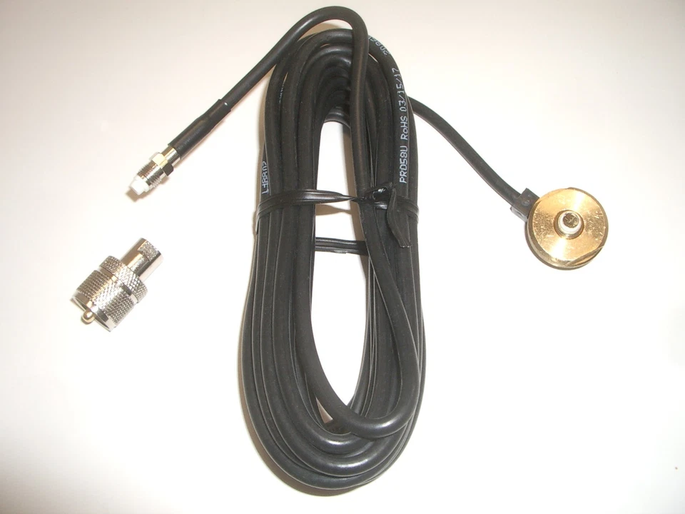 PROCOMM MSM38-17NKT NMO MOUNT FITS 3/8" HOLE 17Ft RG-58U COAX CABLE KIT w/PL-259 - Image 1 of 1