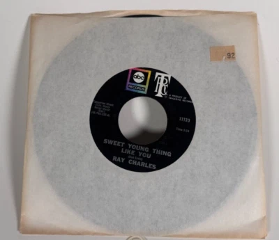 RAY CHARLES 45 SWEET YOUNG THING LIKE YOU / LISTEN, THEY'RE PLAYING MY SONG VG+ - Image 1 of 3