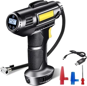 Cordless Tyre Inflator Air Compressor, Rechargeable 12V 7000mAh Car Ty - Picture 1 of 8