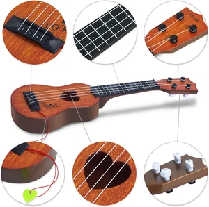 Kids Wooden Ukulele Guitar Toy for Ages 3-8, Classical Musical Instrument - Picture 1 of 7