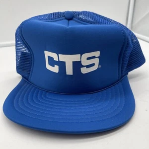 Vintage SnapBack Blue “CTS” Mesh Back Trucker Foam Rope On Brim Speedway - Picture 1 of 7