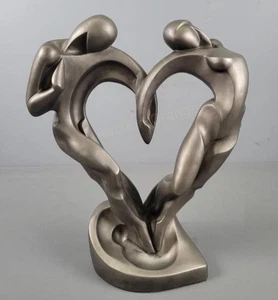 Vintage 1990 Austin Alexander Danel moderne Skulptur Seelenverwandte herzförmig 17 Zoll - Bild 1 von 6
