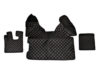 Schwarz Eco Leder Fußmatten für DAF XF 105 XF 106 W / Webasto Links HD - Bild 1 von 2