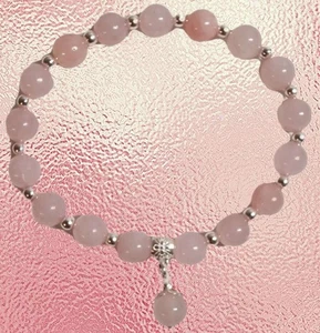Rosenquarz Armband💫Damen Armband 925 Sterlingsilber Edelstein Damen Schmuck Neu - Bild 1 von 3