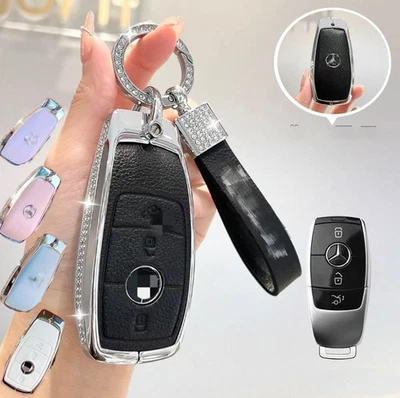 Funda de cuero para llavero Mercedes-Benz A B C E S G CLS CLE GLC carcasa protectora Foto 1 de 4