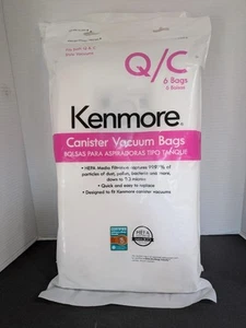 Q & C Kenmore Canister Vacuum Bags 10 Pack HEPA Media Filter 53292 Q/C - Picture 1 of 7