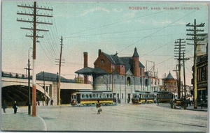 ROXBURY MA ROXBURY CROSSING ANTIQUE POSTCARD - Picture 1 of 2