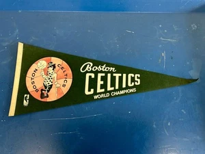 1960's Basketball Boston Celtics Souvenir Full Size Pennant World Champions - Picture 1 of 5