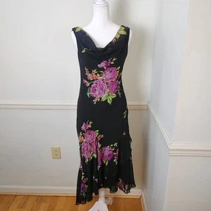 FLAW Vintage Y2K Abito Taglia Small Donna Midi Floreale Perline Fata Grunge WhimsiGoth  - Foto 1 di 23