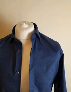 Camicia Charles Tyrwhitt blu navy 14,5" - 32" slim fit con bottoni polsino non ferro - Foto 1 di 5