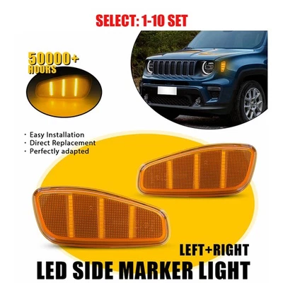 Amber For 2015 2016-2023 Jeep Renegade Front Bumper Fender Marker Light US 2-20x - Image 1 of 4