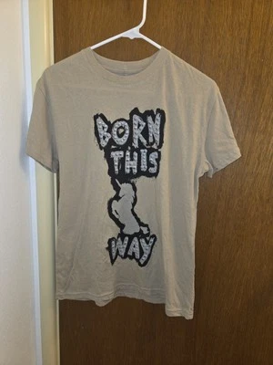 Women's Lady Gaga Born This Way Short Sleeve Graphic T-Shirt Beige Small New Nwt - Image 1 of 4