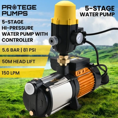 PROTEGE Multi Stage Water Pump High Pressure Irrigation Farm Rain Tank Garden - image 1 of 4