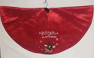 Red Velvet Tree Skirt 46 In Rudolph The Red-Nosed Reindeer Christmas - Picture 1 of 6