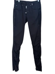 Pantalón estilo motociclista pierna acanalada elástica carbón alto uso Claire Campbell talla 27 - Imagen 1 de 9