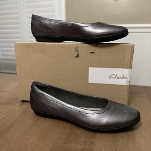 Clarks Damenschuhe Größe 8 Grau Ballerinas Ortholite gepolstert weich 26138611 - Bild 1 von 9