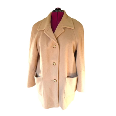 Chaqueta De Colección Mark Reed 3 Botones Beige Mezcla Lana Mohair Mujer Talla 12 Invierno Foto 1 de 4