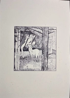 EroticKunstdruck von Franz von Bayros Titel „Bambi lick Fanny“  von 1894 sodomy - Bild 1 von 4