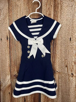 Vestido de Fiesta Bonnie Jean Niña Pequeña Náutico Marinero Azul Marino Talla 2T Foto 1 de 4