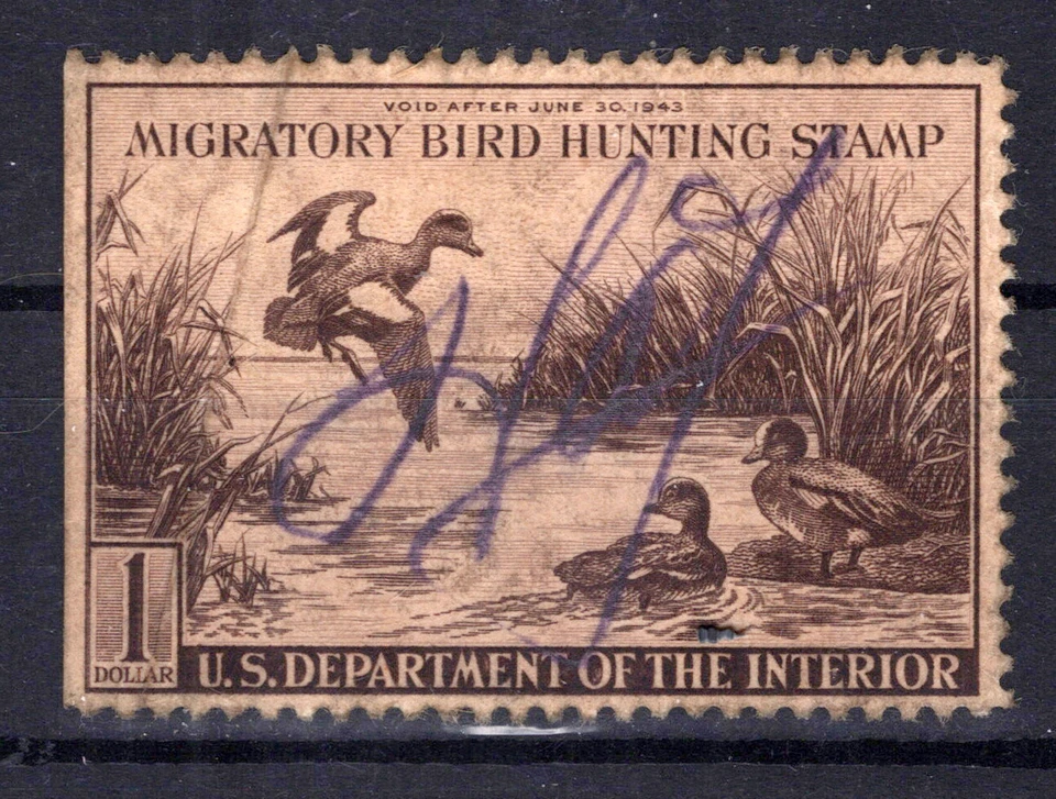 US RW9 Used VF $1 violet brown Baldpates Duck Revenue Zayix Stamps 0325S0104 - Image 1 of 1
