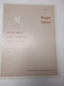 Roger Nixon Movement for Clarinet and Piano Score and Part Sheet Music Galaxy - Picture 1 of 4