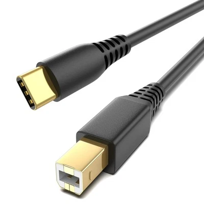 Durable 6.6FT Gold-Plated USB-B to C Cable for Seamless Device Connectivity - Image 1 of 4