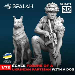 Figura a escala partisano ucraniano con perro modelo 1:72 Spalah SP19472 - Imagen 1 de 3