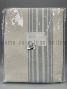 Pottery Barn Riviera Striped Cotton Lined Curtain Porcelain Blue 84" #9862D - Picture 1 of 3