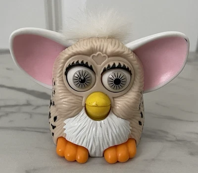 McDonalds Happy Meal Tiger Electronics 1998 3" FURBY Beige Spotted Gray Eyes - Image 1 of 4