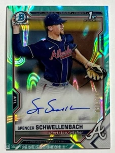 2021 Bowman Draft Spencer Schwellenbach Aqua Lava Refractor Auto/199 1st Bowman - Picture 1 of 2