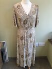 Jigsaw Woodland Floral Mid Length Dress Size 12 Button Through Fit & Flare