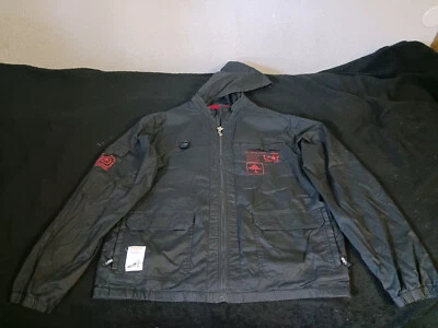 Chaqueta cortavientos LRG Lifted Research Group negra y roja cremallera completa talla para hombre L Foto 1 de 4