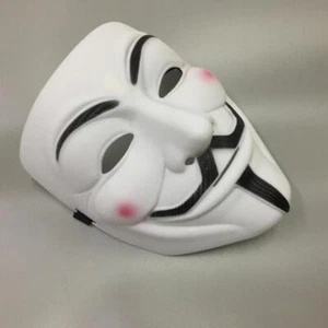 Halloween Guy Fawkes Maske V wie Vendetta Maske Occupy Cosplay Weiß verdicken - Bild 1 von 8