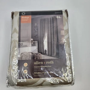 Allen + Roth Cecile Tan Grommet Top Blackout Panel 0939097 50 in x 84 in New - Picture 1 of 8