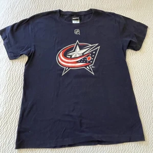 COLUMBUS BLUE JACKETS NASH 61 NHL SHIRT blue REEBOK size YOUTH LARGE 14/16  - Picture 1 of 5