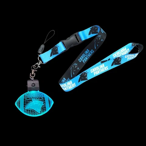 NFL Carolina Panthers Football  3D Light Keychain and Lanyard Strap Cover