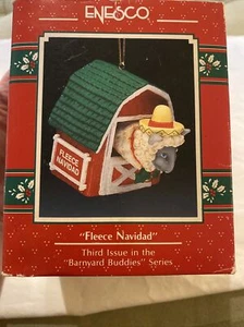 Enesco Treasury of Christmas Ornaments - Fleece Navidad Farm Sheep New In Box - Imagen 1 de 12
