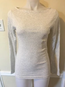 GAP Mujer Mangas Largas Cuello de Barco Gris Breather Camiseta Prenda para el torso Blusa Nueva con Etiquetas - Imagen 1 de 9