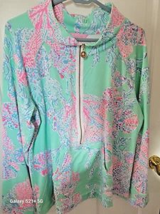 Lilly Pulitzer Skipper Popover Minty Fresh Fansea Green Pink XL- NWT - Picture 1 of 5