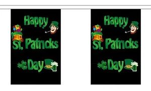 HAPPY ST PATRICKS DAY 18m Meter FAHNE 60 Fuß 30 Flaggen Flagge Patrick Irish Eire - Bild 1 von 1